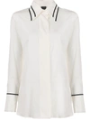 Lorena Antoniazzi Contrast Trim Loose-fit Shirt In White