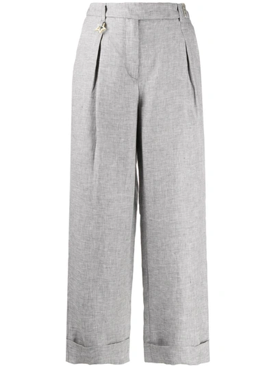 Lorena Antoniazzi Wide-leg Cropped Trousers In Grey