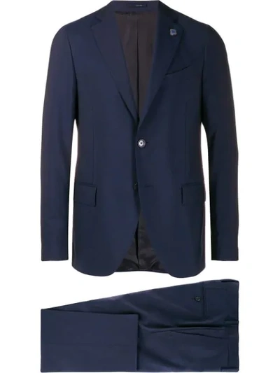 Lardini Fitted Two-piece Suit In Blue