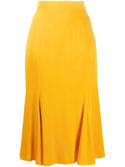 Dolce & Gabbana High-waisted Mid-length Skirt In Yellow