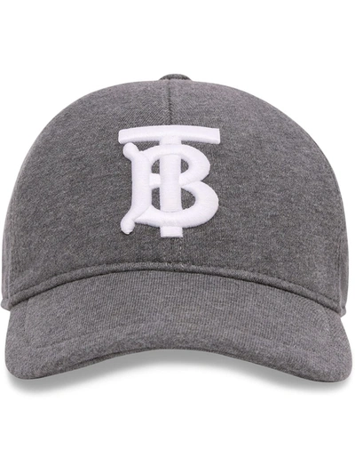 Burberry Embroidered Baseball Cap In Grey