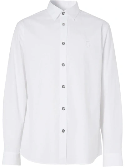 Burberry Embroidered Monogram Shirt In White