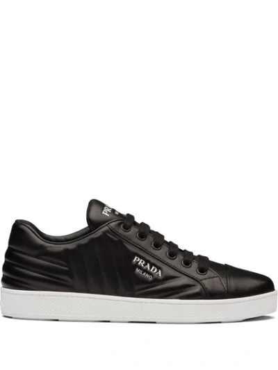 Prada Quilted Low-top Sneakers In Black/ White ModeSens