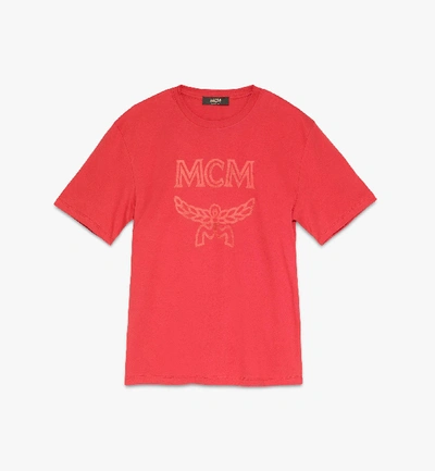 Mcm Crew Graphic Logo Tee In Chinese Red