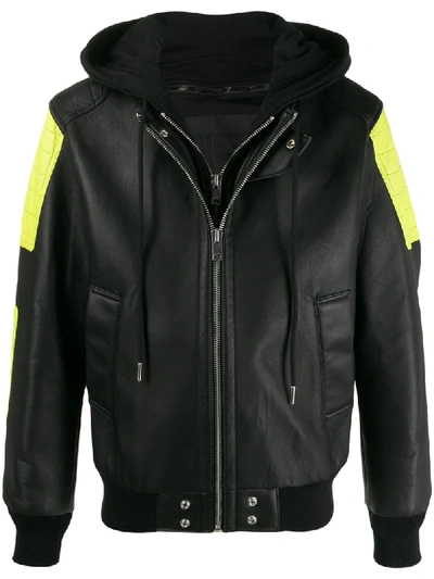 Diesel L-brando Regular Fit Layered Leather Jacket In Black