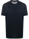 Brunello Cucinelli Navy Blue Cotton Blend Sweat T-shirt In Dark Blue