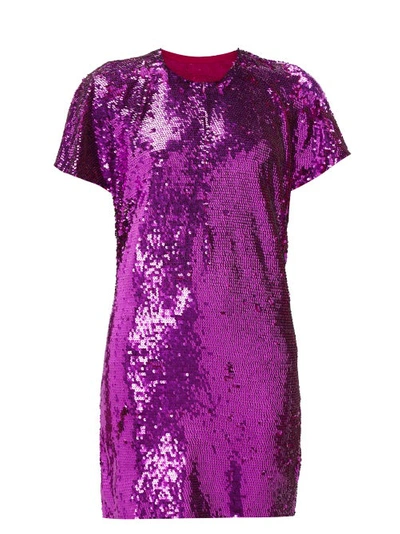 Ashish Cape-effect Sequinned Mini Dress In Pink