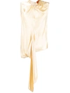 Colville Asymmetric Top With Draping In White