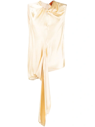 Colville Asymmetric Top With Draping In Neutrals