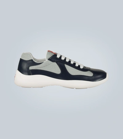 Prada Patent Leather And Functional Fabric Trainers