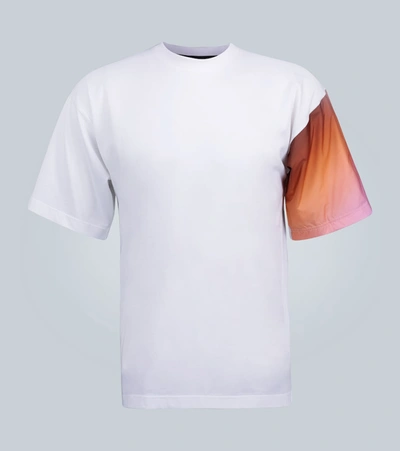 Prada Contrast-sleeve T-shirt In White
