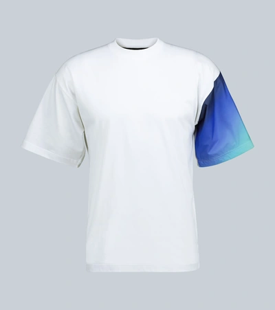 Prada Contrast-sleeve T-shirt In White
