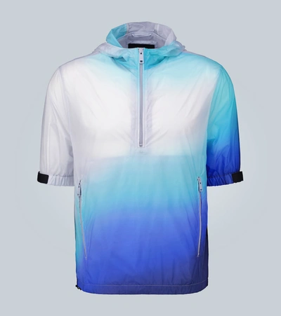 Prada Short-sleeved Lightweight Jacket In Blue