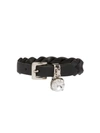 Miu Miu Braided Crystal Bracelet In Black