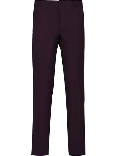 Prada Straight-leg Tailored Trousers In Purple