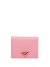 Prada Small Saffiano Leather Wallet In Pink