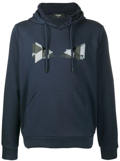 Fendi Bag Bugs Hooded Sweatshirt In Blue