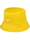 Prada Recycled Nylon Bucket Hat In Yellow