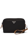 Prada Fabric Cosmetic Pouch In Black