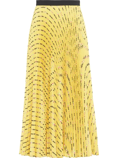 Miu Miu Flower Skirt In Yellow