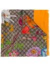 Gucci Flora Print Scarf In Yellow