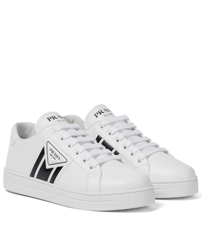 Prada Low Top Court Sneaker In White