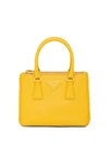 Prada Mini Galleria Tote Bag In Yellow