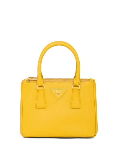 Prada Mini Galleria Tote Bag In Yellow