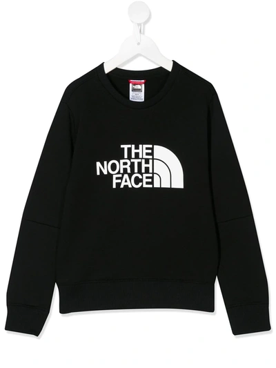 The North Face Teen Logo Print Sweatshirt In Black