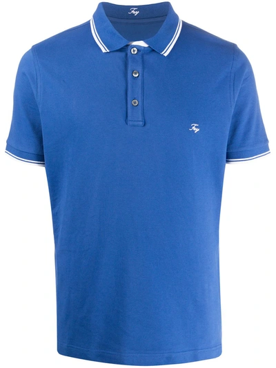 Fay Logo Embroidered Polo Shirt In Blue