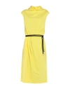Marc Jacobs Belted Draped Jersey Dress In Yellow