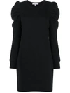 Rebecca Minkoff Janine Mélange Cotton-blend Fleece Mini Dress In Black