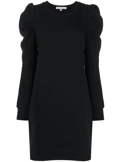 Rebecca Minkoff Janine Mélange Cotton-blend Fleece Mini Dress In Black