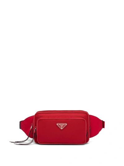 Prada Logo标牌腰包 In Red