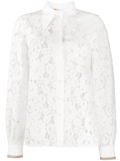 N°21 Floral Lace Shirt In White