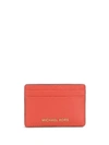 Michael Michael Kors Leather Cardholder In Pink