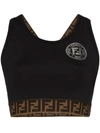 Fendi Ff Motif Trim Sports Top In Black