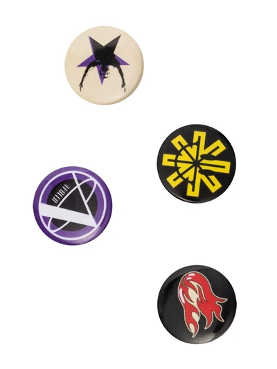 Raf Simons Multicoloured Set Of Four Badge Pins In Black