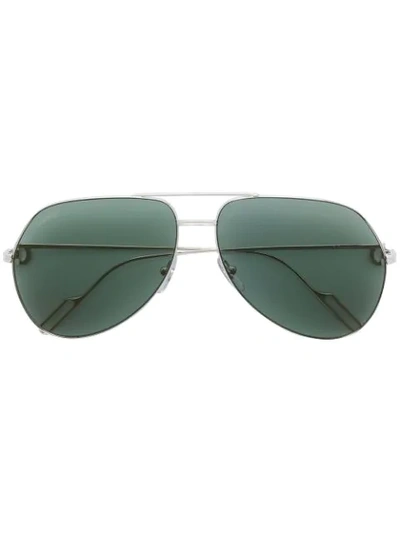 Cartier Première De  Aviator-frame Sunglasses In Silver