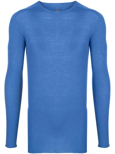 Rick Owens Ribbed Knitted Top In Blue