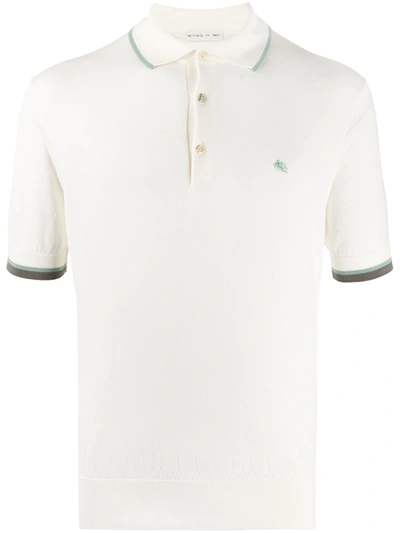 Etro Stripe-detail Short-sleeved Polo Shirt In Neutrals