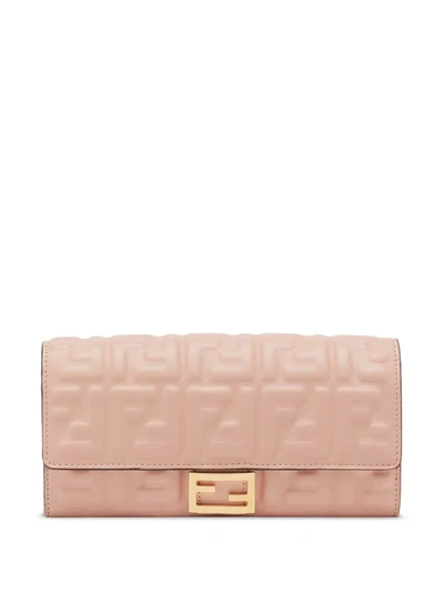Fendi Baguette Continental Wallet In Pink