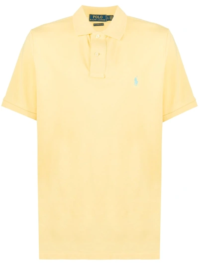 Polo Ralph Lauren Logo-embroidered Short Sleeved Polo Shirt In Yellow