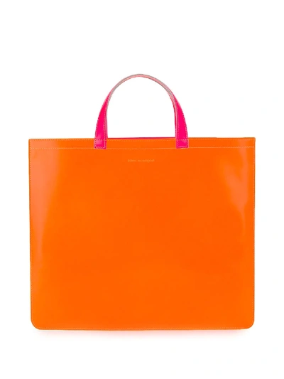 Comme Des Garçons Colour Block Tote Bag In Orange