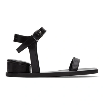 Mm6 Maison Margiela Exposed Cylindrical Heel Sandals In Black 