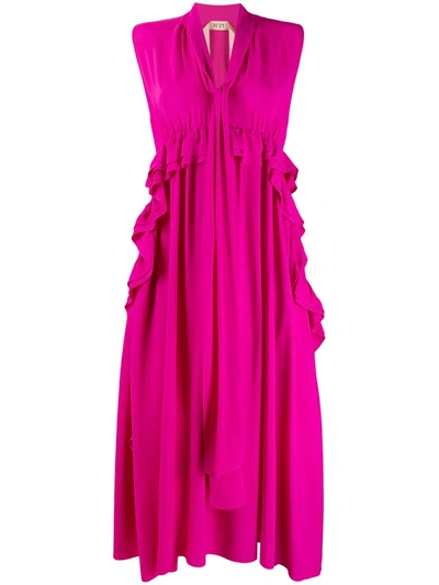 N°21 Asymmetric Hem Dress In Pink