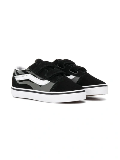 Vans Kids' Flame-print Sneakers In Black