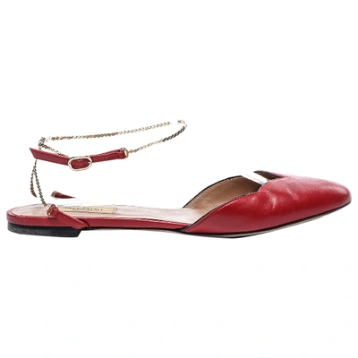 Pre-owned Valentino Garavani Red Leather Mules & Clogs