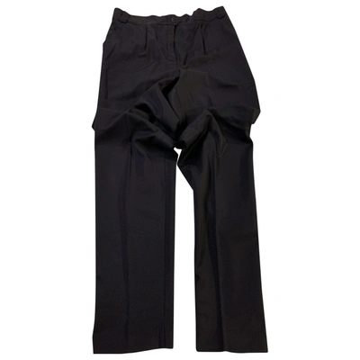Pre-owned Escada Wool Straight Pants In Blue