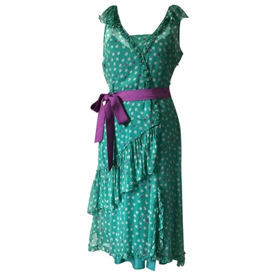 Pre-owned Marc Jacobs Silk Mid-length Dress In Green